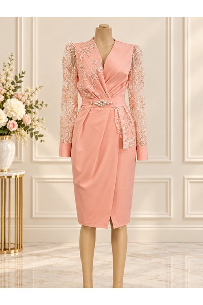 BOTOS VM Rochie elegantă cu inserții de dantelă, mărimea 36 EU