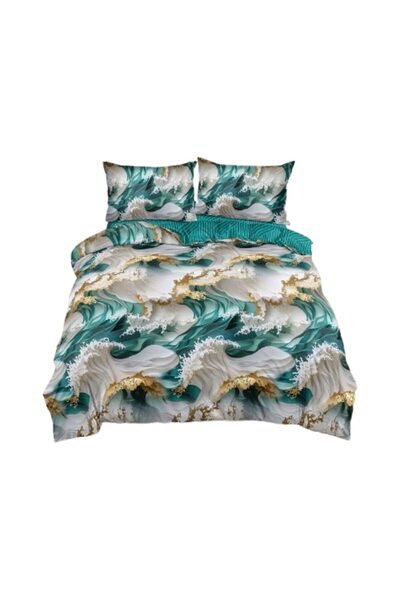 Johny Home Pucioasa Bed linen, 2 people, 4 pieces, 240x250 cm, Marble Print