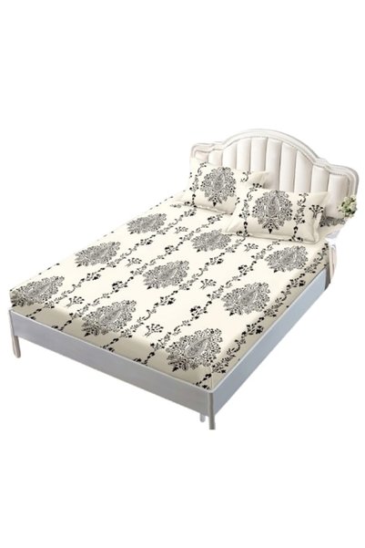 Johny Home Pucioasa Cearșaf de pat, pentru 2 persoane, cu elastic 180x200 cm,...