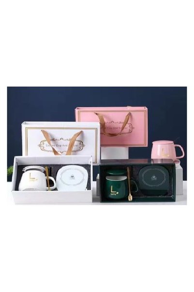Genos Cană inteligentă de cafea cu încălzitor USB, 55°C, capac și linguriță