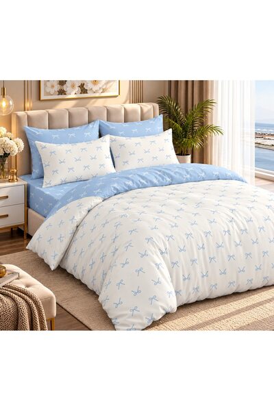 Johny Home Pucioasa Bed linen, 7 pieces, 2 people, finet, 225x230 cm, BLUE BO...