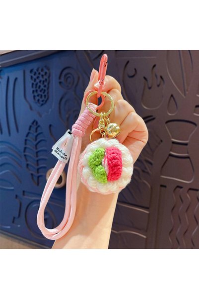 Generic Original crochet colorful cake keychain cute cartoon macaron couple b...