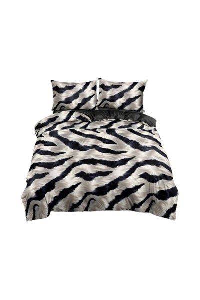 Johny Home Pucioasa Bed linen, 4 pieces, Zebra print, 240x250 cm, 2 people