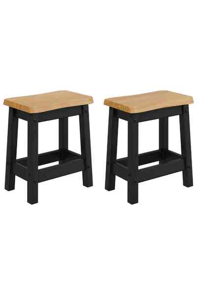 vidaxl Scaun de bar EKAI 2 buc. Negru 40 x 29 x 45,5 cm