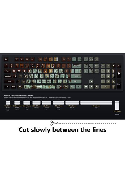 OEM Stickere Tastatură Textură Jachetă Tweed, Set Complet Layout US, Format A4