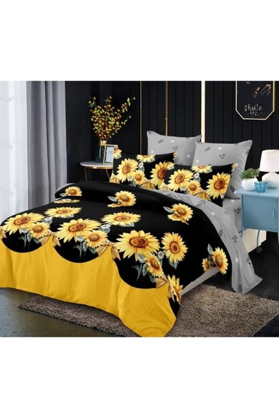 Super Design Pucioasa Bed linen, Finet, 6 pieces, 2 people, Sunflower Print, ...