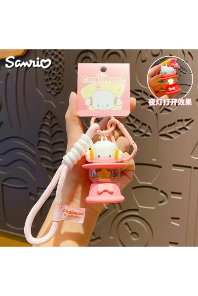 Generic Family Night Light Keychain Pendant Cartoon Doll Luminous Bag Decoration