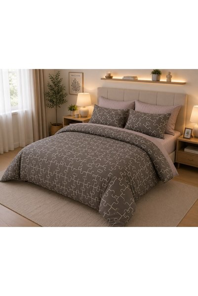 Johny Home Pucioasa Bed linen, 4 pieces, 2 persons, 240x250 cm puzzle print