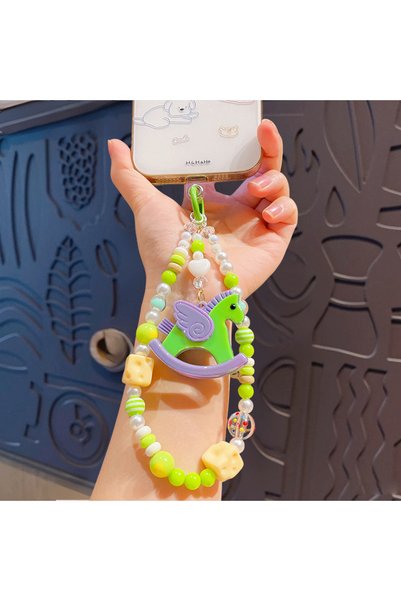 Generic Creative Cartoon Trojan Horse Beaded Mobile Phone Chain Keychain Doll...
