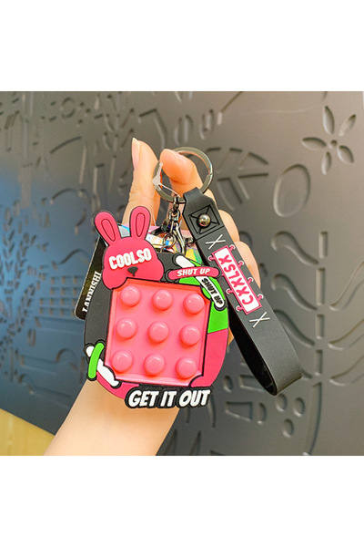 Generic Creative decompression trendy cool pinch music keychain cartoon bear ...