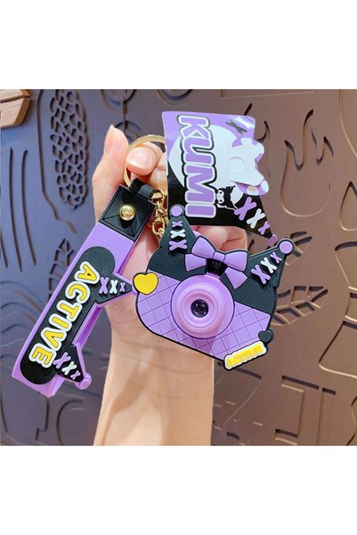 Generic Cartoon projection camera keychain couple car bag key chain pendant c...