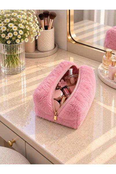 BAYCAN ÇANTA PELUŞ MAKYAJ ÇANTASI KADIN POFİDİK