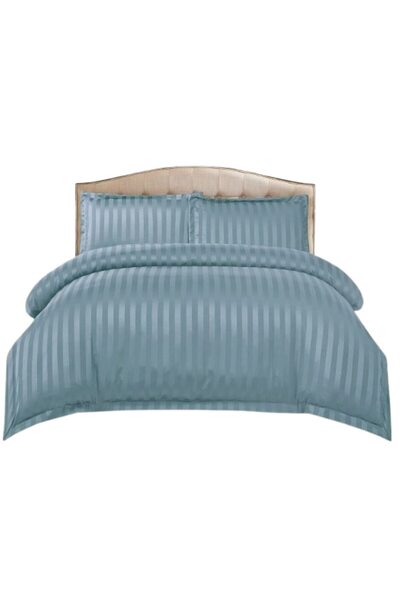 Primavara Lenjerie de pat pentru pat dublu, cu elastic, damasc, 4 piese, 2 pe...