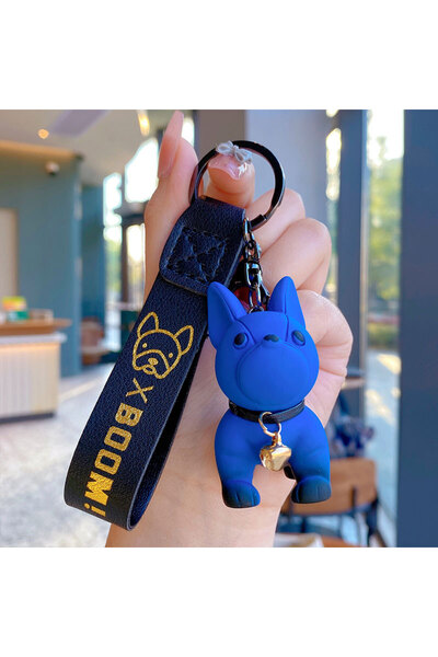Generic New creative cartoon gradient second generation Bulldog keychain wome...