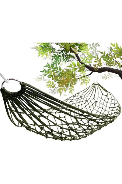 Andtooy Camping Hammock, Outdoor Portable Lightweight Net Mesh Nylon Tree Ham...