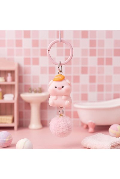 Generic Cute pink pig plush keychain car decoration phone strap bag accessory...