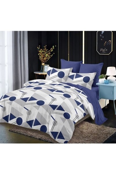 Super Design Pucioasa Bedding Set, Flannel, 6 pieces, 2 people, Geometric sha...