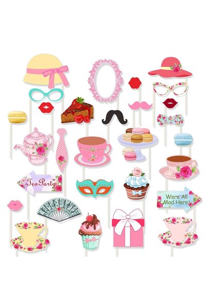 X SPRING Party Photo Booth Props, 28 PCS Elegant Photo Booth Accessories, Flo...