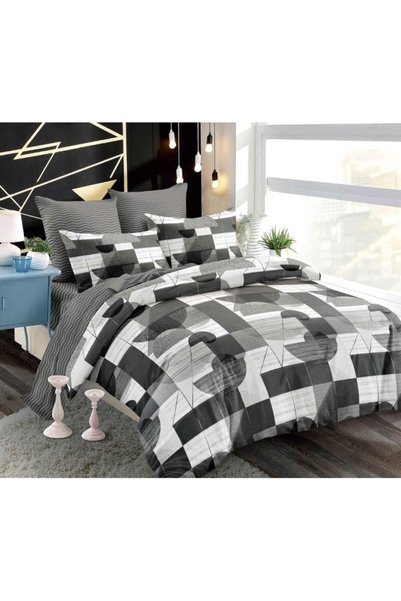 Primavara Double Bed Linen, Spring, Finet, Fitted Sheet with Elastic, Abstrac...