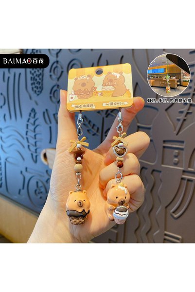 Generic Original Q Version Capybara Doll Keychain Pendant Cute Little Nose Co...