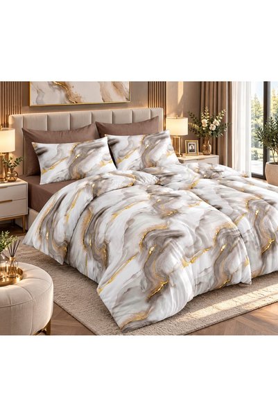Johny Home Pucioasa Bed linen, 7 pieces, 2 people, finet, 225x230 cm, marble ...