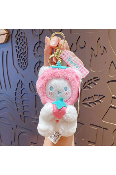 Generic Cartoon Cute Lucky Fruit Bear Plush Doll Keychain Pendant Couple Bag ...