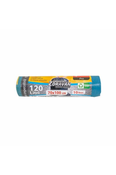 FOXMAG24 Drawstring trash bags, 120L, 10 pieces, 70x100 cm