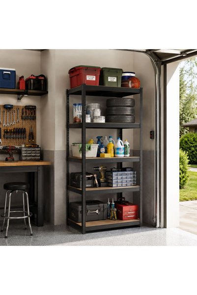 Relaxdays 10052511_9417 Metal Storage Shelf, 5 Shelves, Load Capacity Approx....