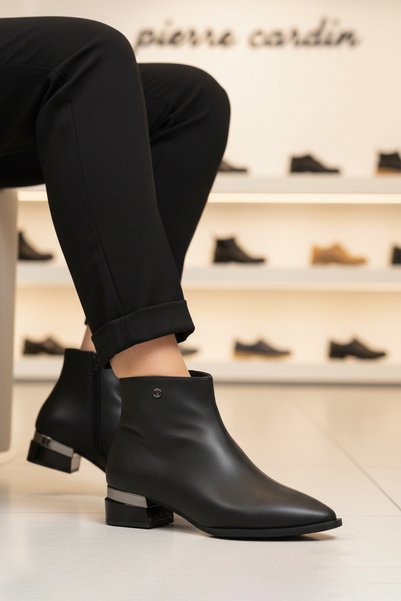 Pierre Cardin Γυναικεία μπότες από μαύρο συνθετικό δέρμα PC-54991 Z