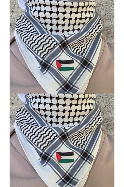 ALDAIYR 2 bucăți eșarfe cu tematică palestiniană 50x50, unisex, potrivite pen...