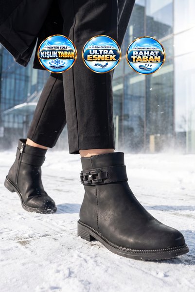 AYAKMOD Women's Zip-Up Boots 636203 Black Emerald