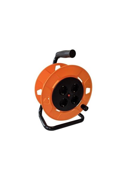 EUROLAMP Tambur din plastic FĂRĂ CABLU cu 4 prize SCHUKO cu obturator (max 30m)