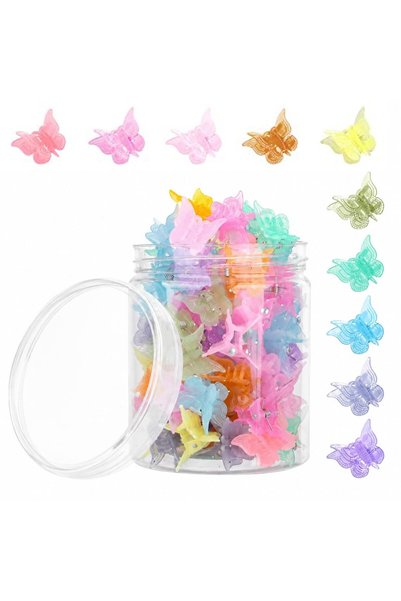 SYOSI 50 Pcs Nonslip Small Claw Clip, Glitter Butterfly Hair Clips for Women ...