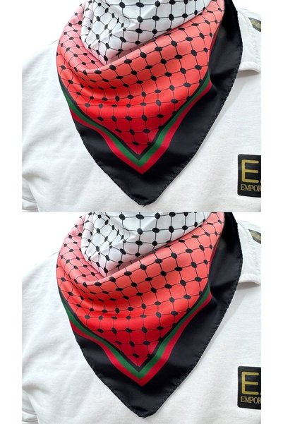 ALDAIYR 2 bucăți eșarfe cu tematică palestiniană 50x50, unisex, potrivite pen...