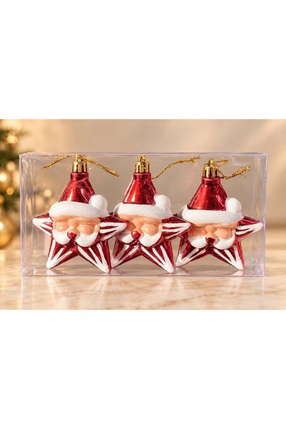 XTRIKE ME Santa Claus and Star-Shaped New Year's Christmas Tree Ornaments, Se...