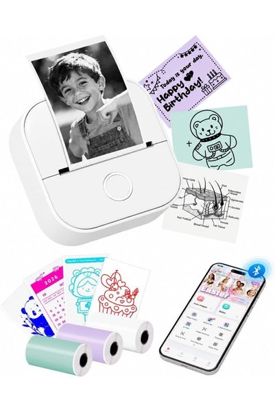 Memoking Φορητός Μίνι Θερμικός Εκτυπωτής Bluetooth, Χωρίς Μελάνι, Εκτυπωτής Α...