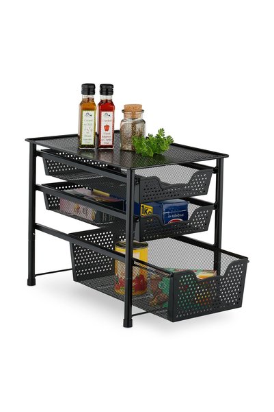 Relaxdays Multifunctional shelf, item organizer, 3 drawers, anti-slip feet, 3...