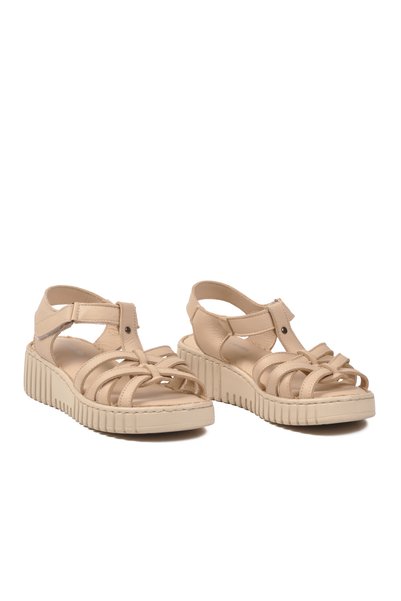 Pierre Cardin Γυναικεία σανδάλια από γνήσιο Δέρμα PC-54787 Μπεζ
