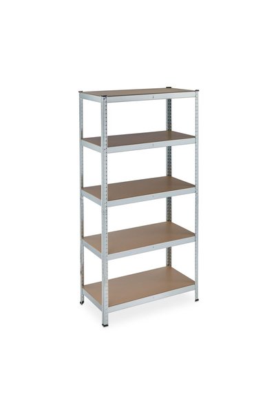 Relaxdays Heavy-duty Storage Rack 5 Shelves Galvanized Light Brown/Black/Silver