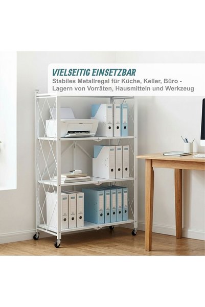 Relaxdays Folding trolley with wheels 10054095_8063, perforated steel foldabl...