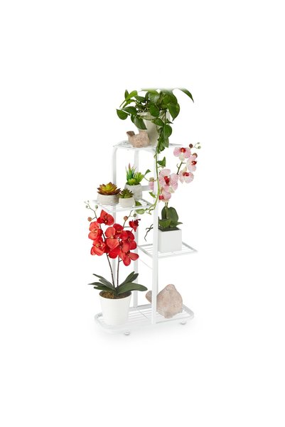 Relaxdays Plant stand Relaxdays, 4 tiers, white, 81x44x24.5cm