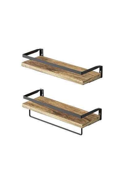 Relaxdays Set of 2 wall shelves Relaxdays, 2 sizes, 40 x 15 cm, made of wood/...