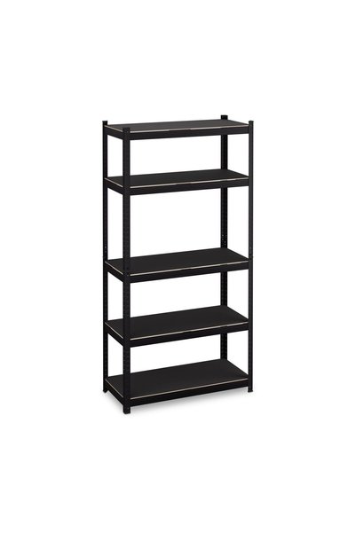 Relaxdays Storage Rack, 5 Levels, Black, 180x90x40 cm, Capacity 875 kg