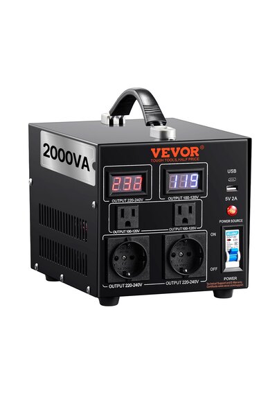 VEVOR Transformator convertor de tensiune, Putere: 2000VA, Număr model: SV-20...
