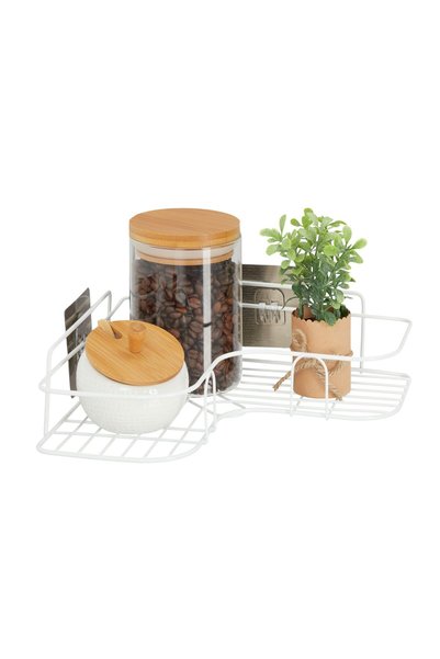 Relaxdays Corner shelf for kitchen Relaxdays, 26 x 26 x 5.5 cm, Adhesive pads...
