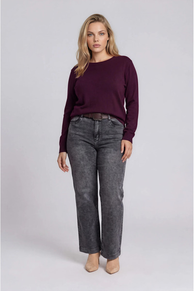 Marilyn Boutique Παντελόνι Τζιν Straight με Ζώνη