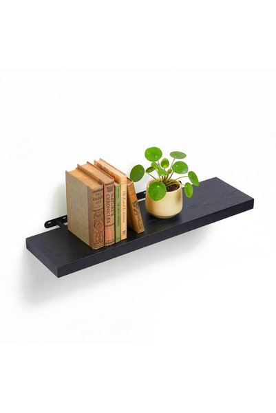 Relaxdays Wall-mounted shelf Relaxdays, 4x80x23cm, black, metal support, 10kg...