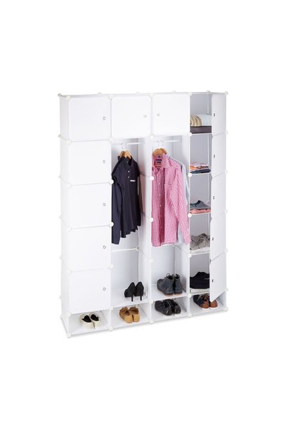 Relaxdays Cube storage shelf with 18 compartments, RelaxDays, plastic, white,...