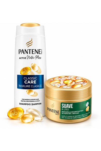 Pantene Sat șampon 400 ml + masca de păr cu keratina 200 ml