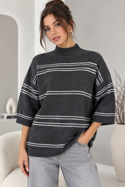 Arbucky سترة نسائية بأكمام طويلة وياقة عالية.